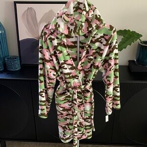 Camouflage Hooded Robe With Ears